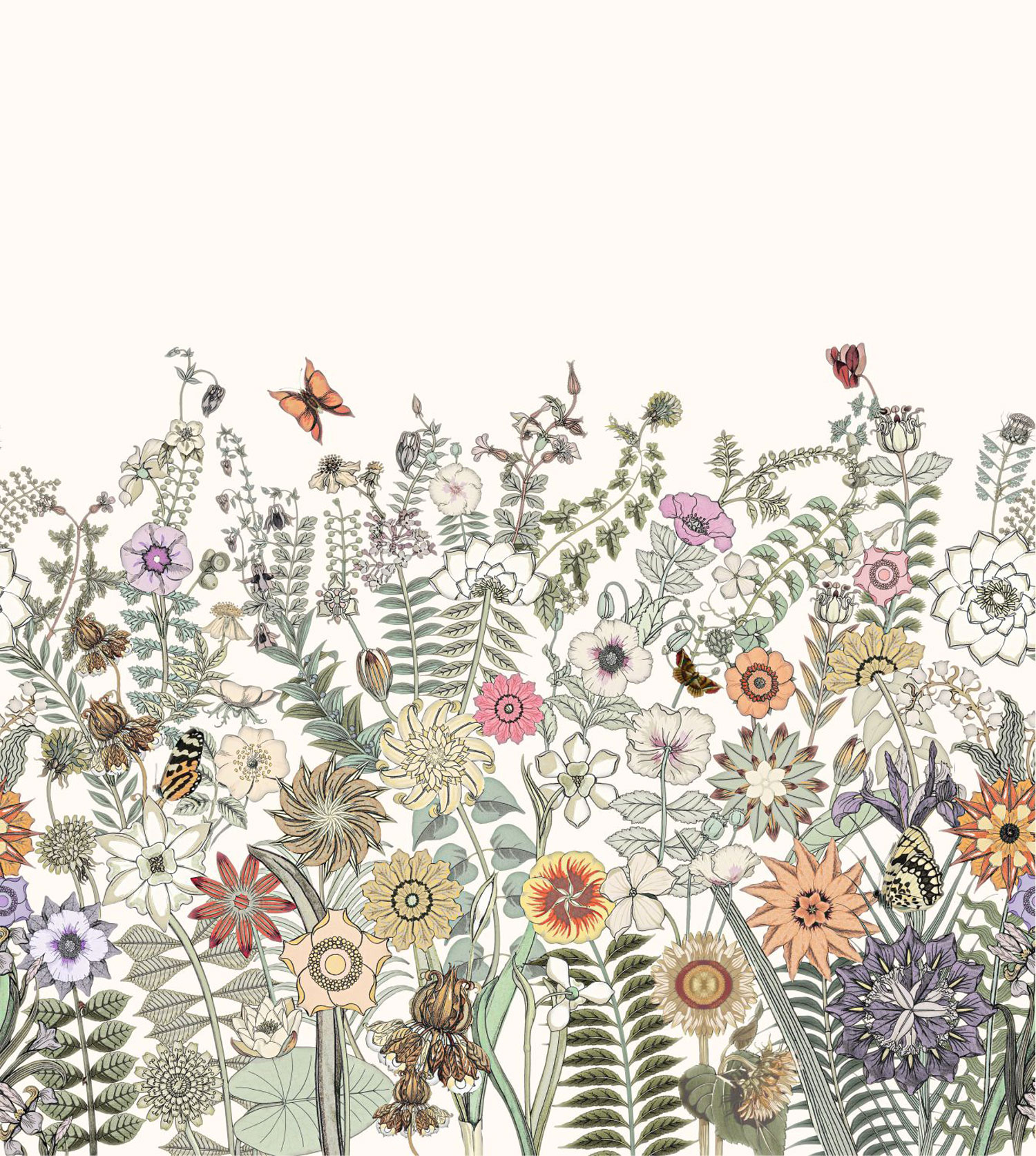 Floral non-woven wall mural, 159107, Vintage Flowers,  Esta Home