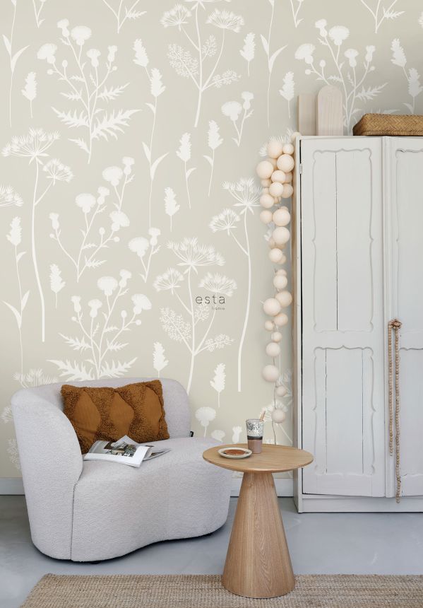 Floral non-woven wall mural, 159217, Vintage Flowers, Esta Home