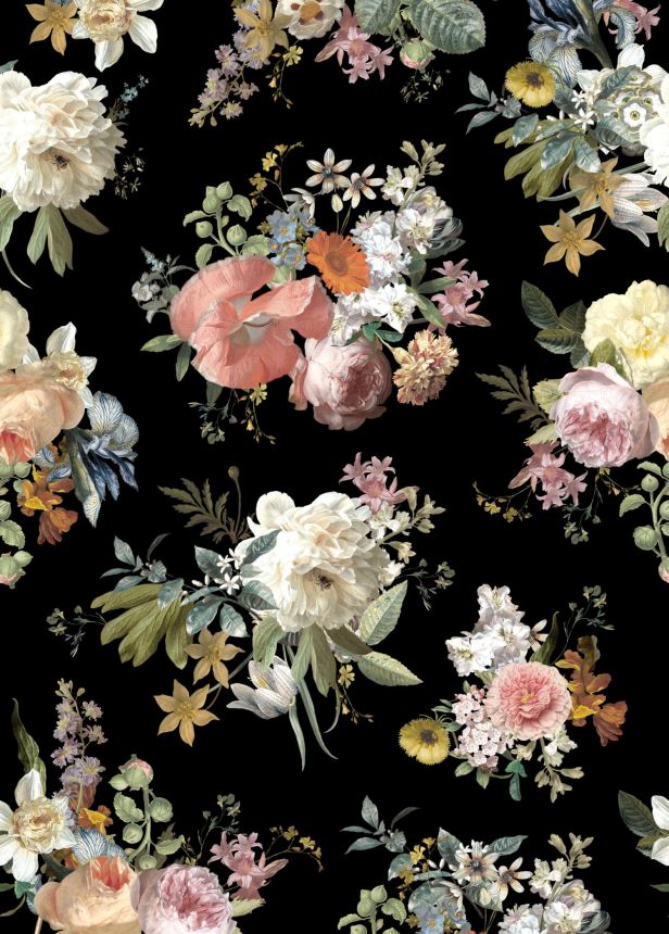 Floral non-woven wall mural, 159218, Vintage Flowers, Esta Home