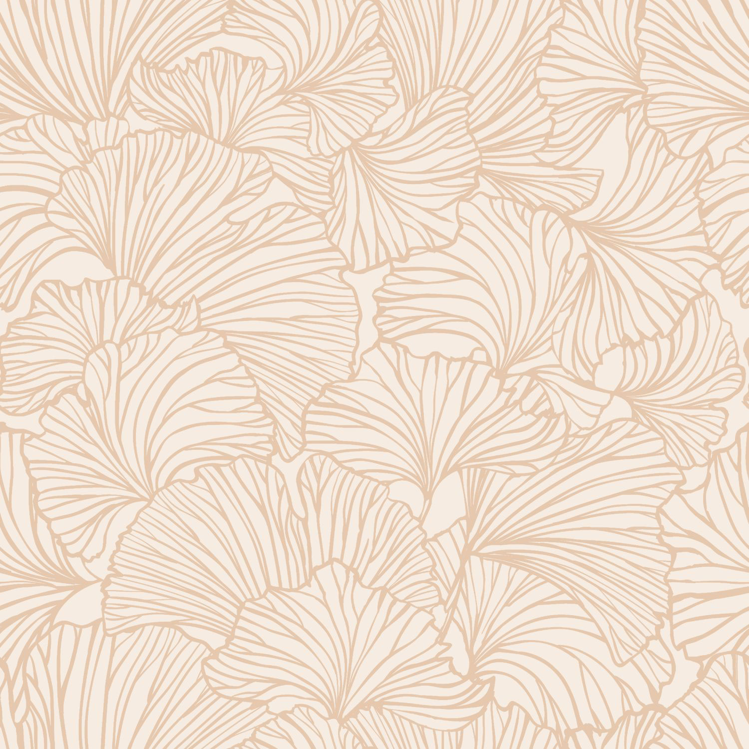 Beige non-woven wallpaper, leaves, 139488, To the Moon and Back, Esta Home
