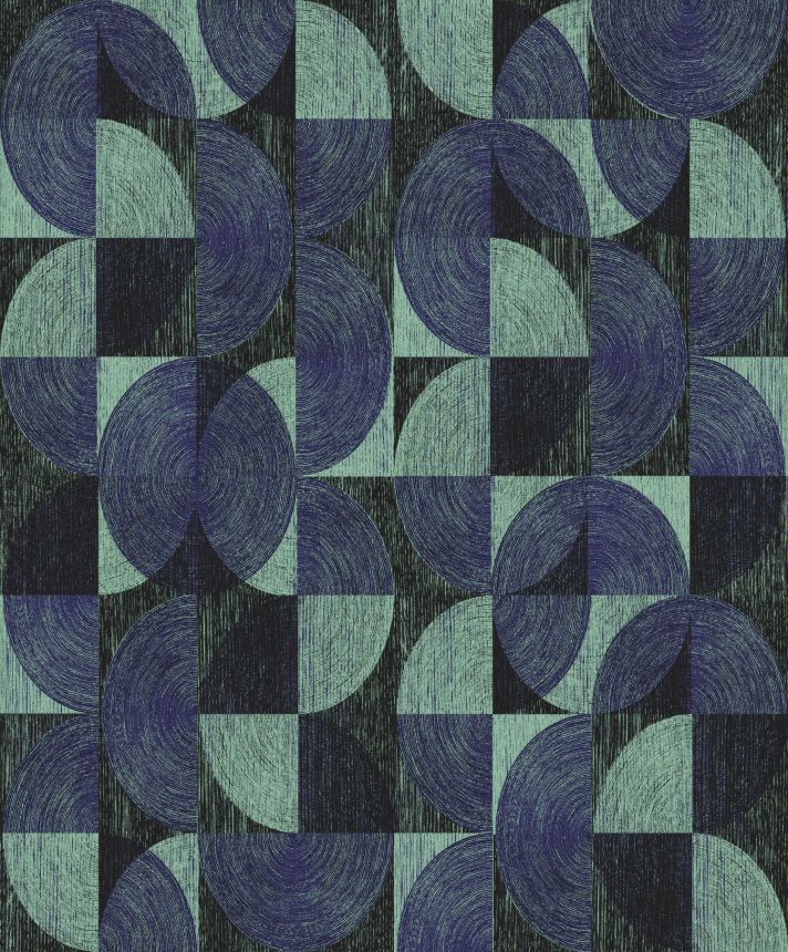 Blue-green geometric wallpaper, SPI005, Spirit of Nature, Khroma by Masureel