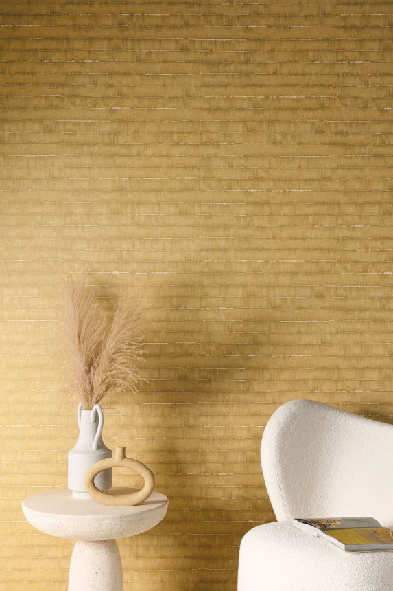 Ocher striped wallpaper, SPI502, Spirit of Nature, Khroma by Masureel