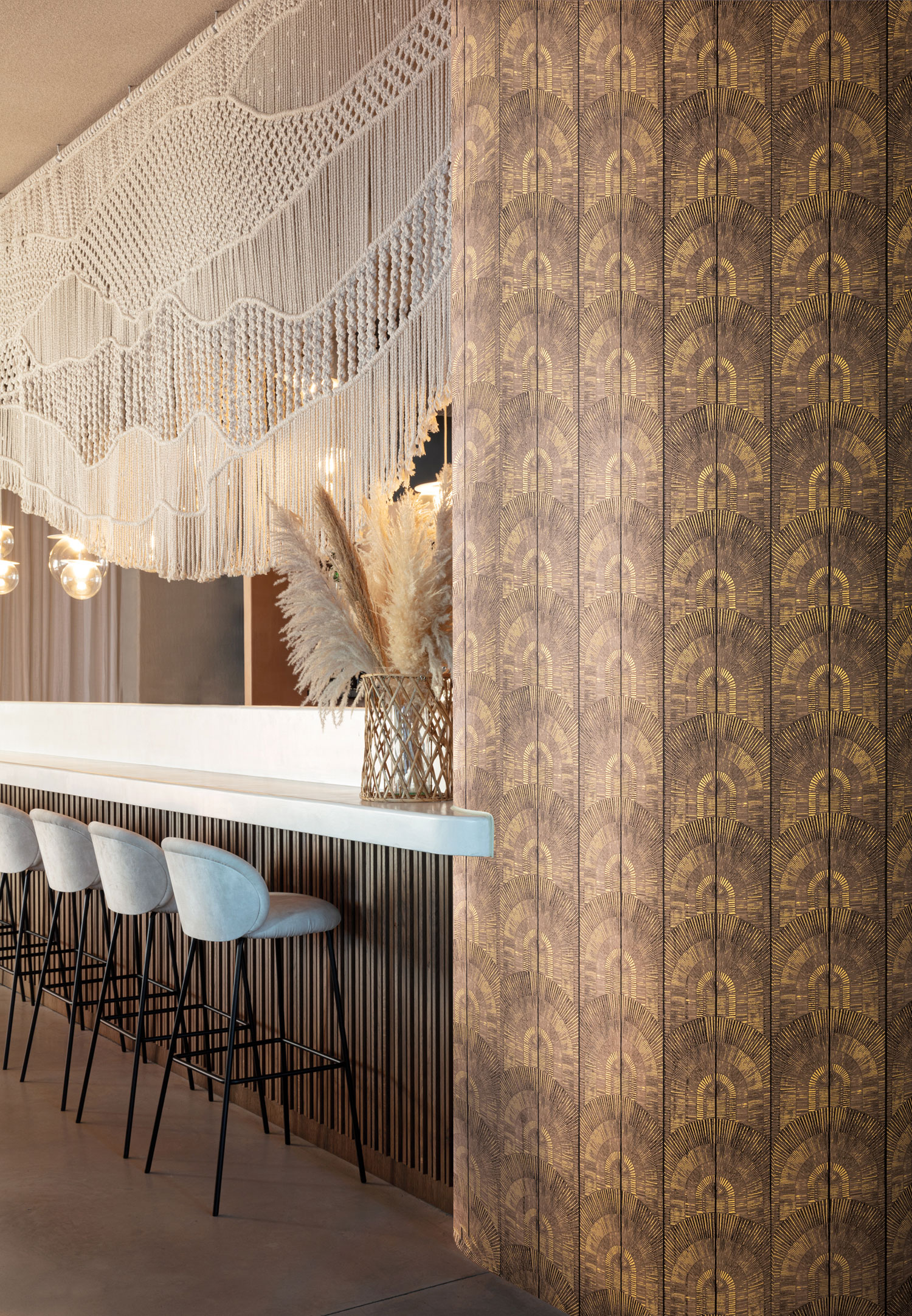 Luxury brown-gold wallpaper Art Deco, SPI801, Spirit of Nature, Khroma by Masureel