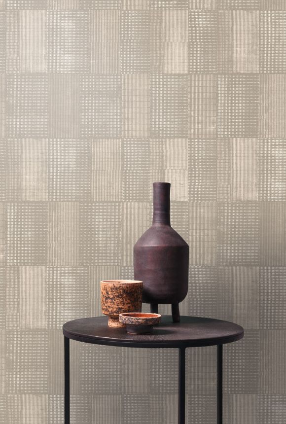 Brown-gray wallpaper with geometric pattern, SUM303, Summer, Khroma by Masureel