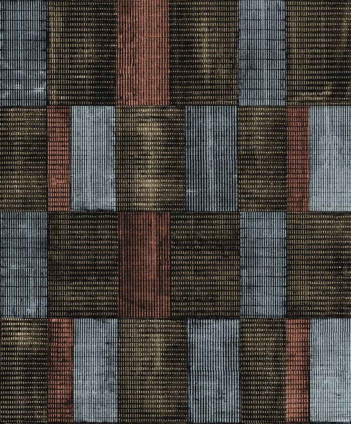 Blue-black wallpaper with geometric pattern, SUM304, Summer, Khroma by Masureel