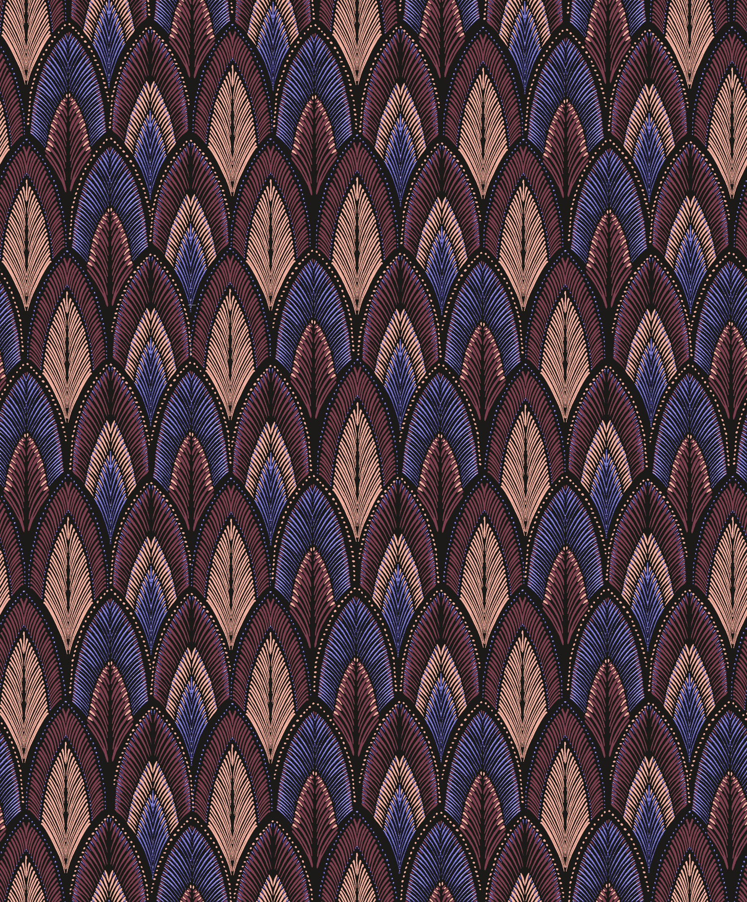 Wine red-blue wallpaper with leaves, SUM403, Summer, Khroma by Masureel