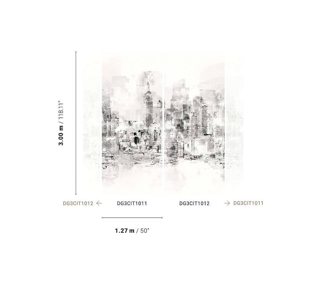 Gray wall mural, City, DG3CIT1011, Wall Designs III, Khroma by Masureel