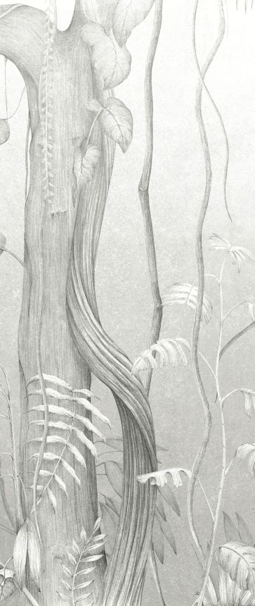 Gray wall mural, Leaves, trees, DG3MOE1012, Wall Designs III, Khroma by Masureel