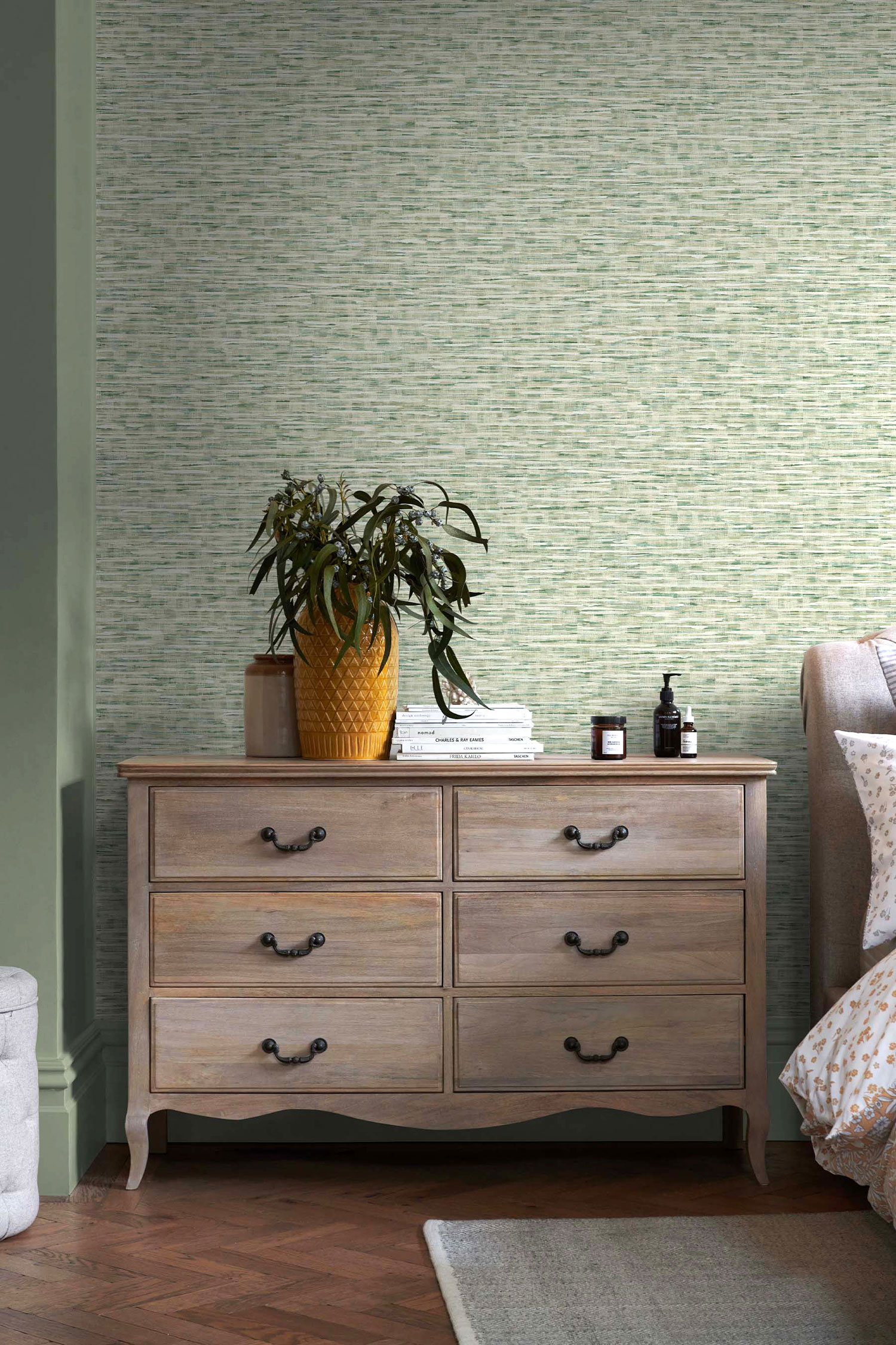 Green wallpaper, abstract pattern, 118324, Next