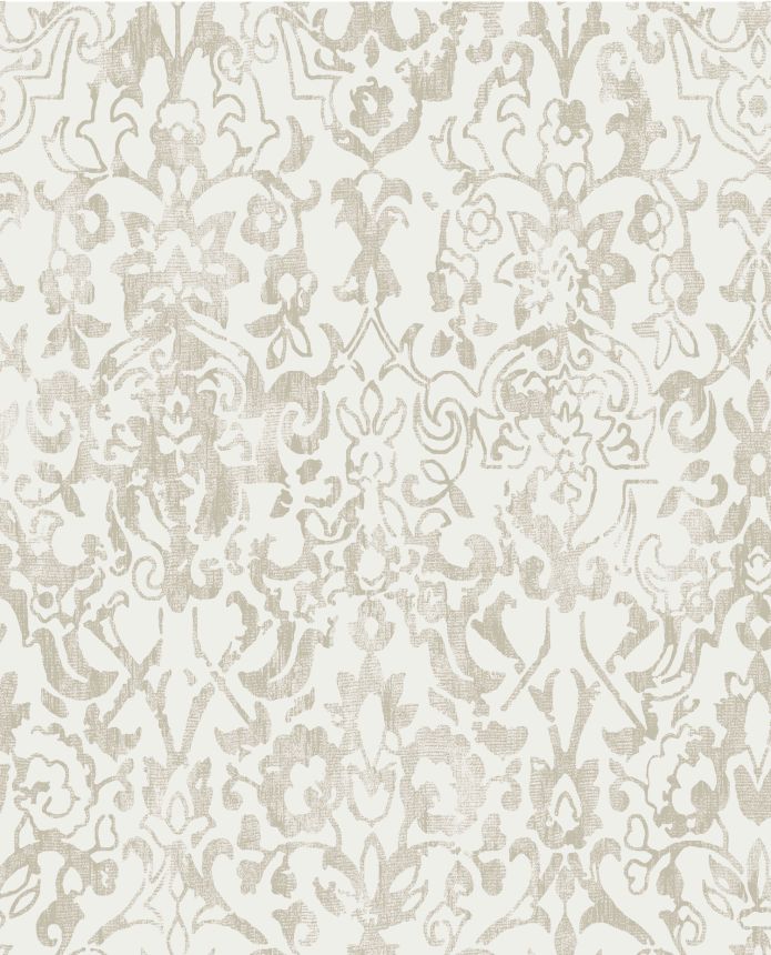 Cream-gold wallpaper, baroque damask pattern, 118295, Next
