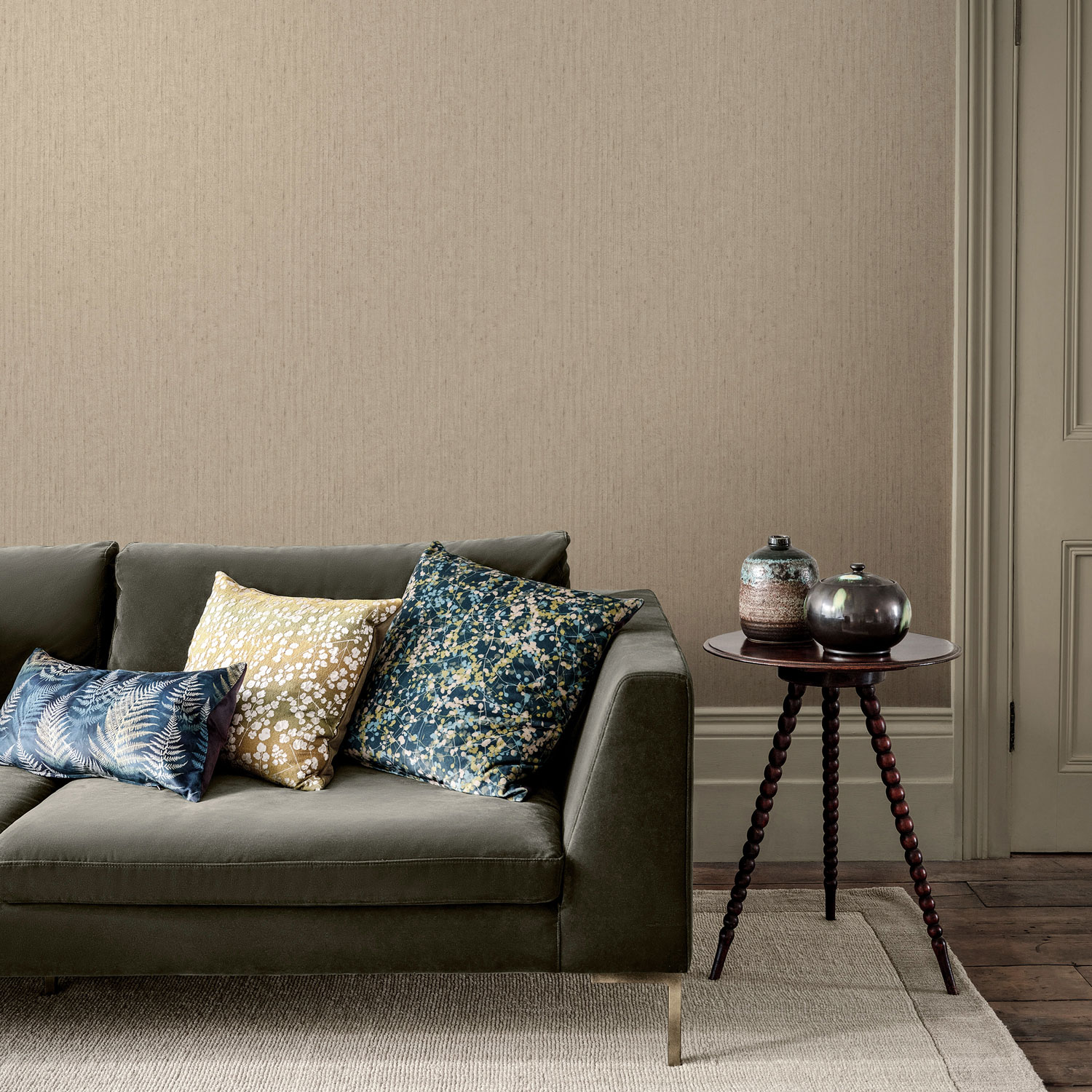 Semi-gloss cream wallpaper, 120376, Wiltshire Meadow, Clarissa Hulse