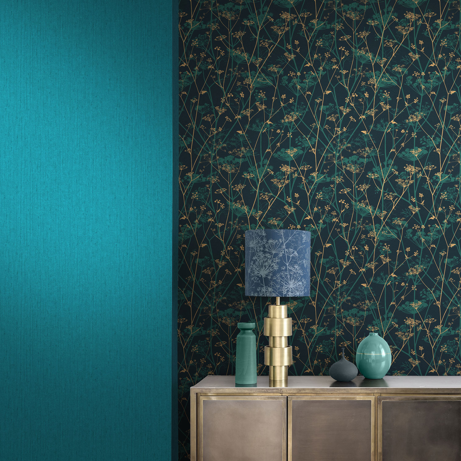 Semi-gloss green wallpaper, 120392, Wiltshire Meadow, Clarissa Hulse