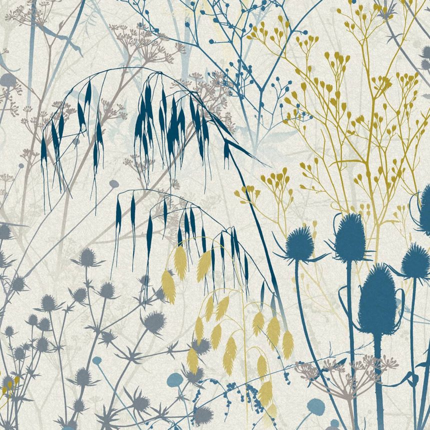 Gray wallpaper, grasses, leaves, 120377, Wiltshire Meadow, Clarissa Hulse