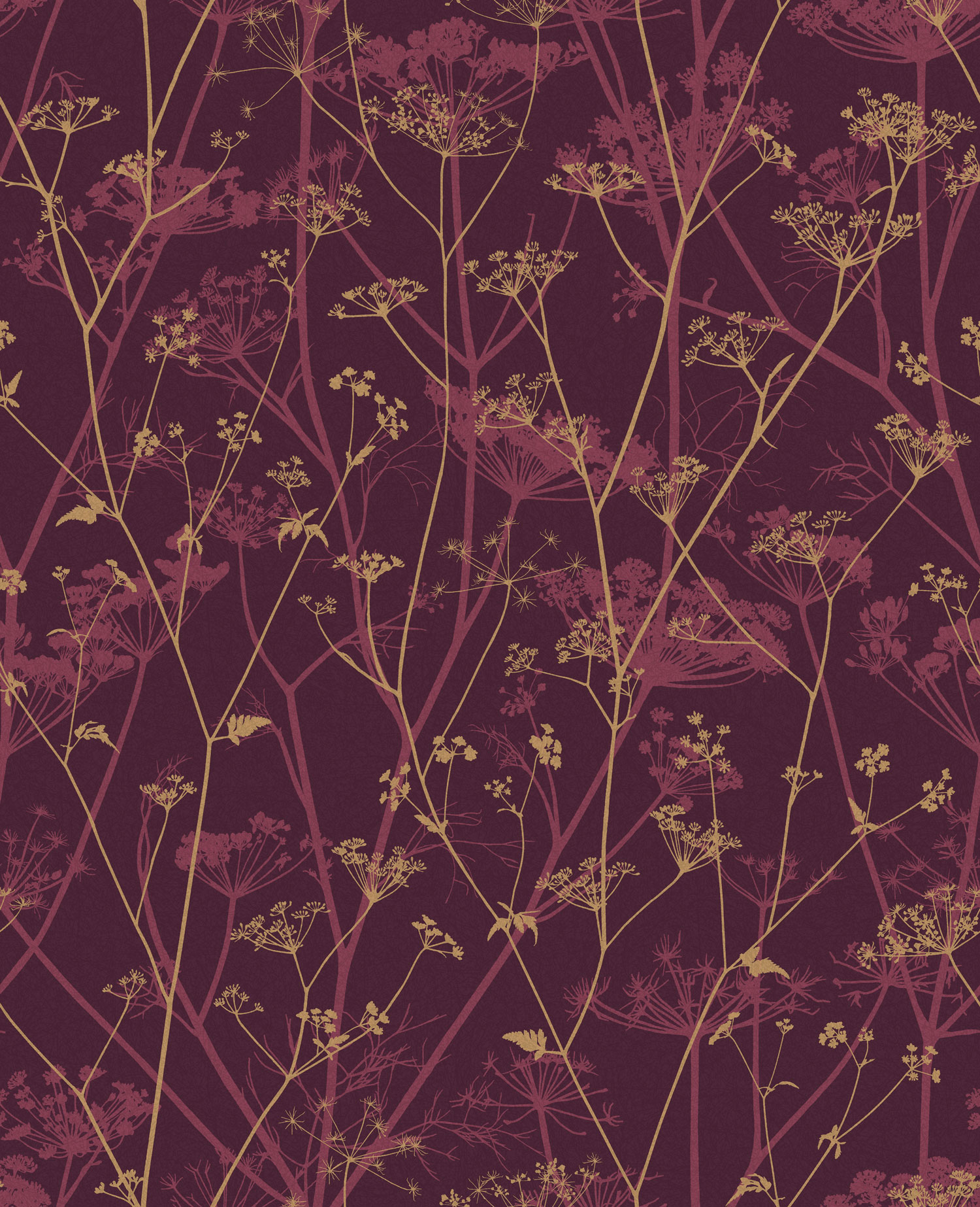 Wine red-gold wallpaper, meadow grasses, 120397, Wiltshire Meadow, Clarissa Hulse