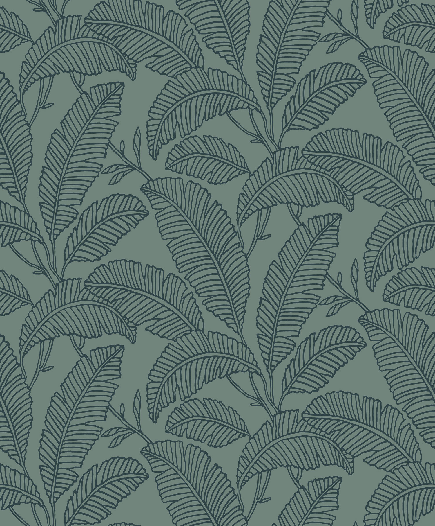 Green non-woven wallpaper, leaves, A66401, Vavex 2025