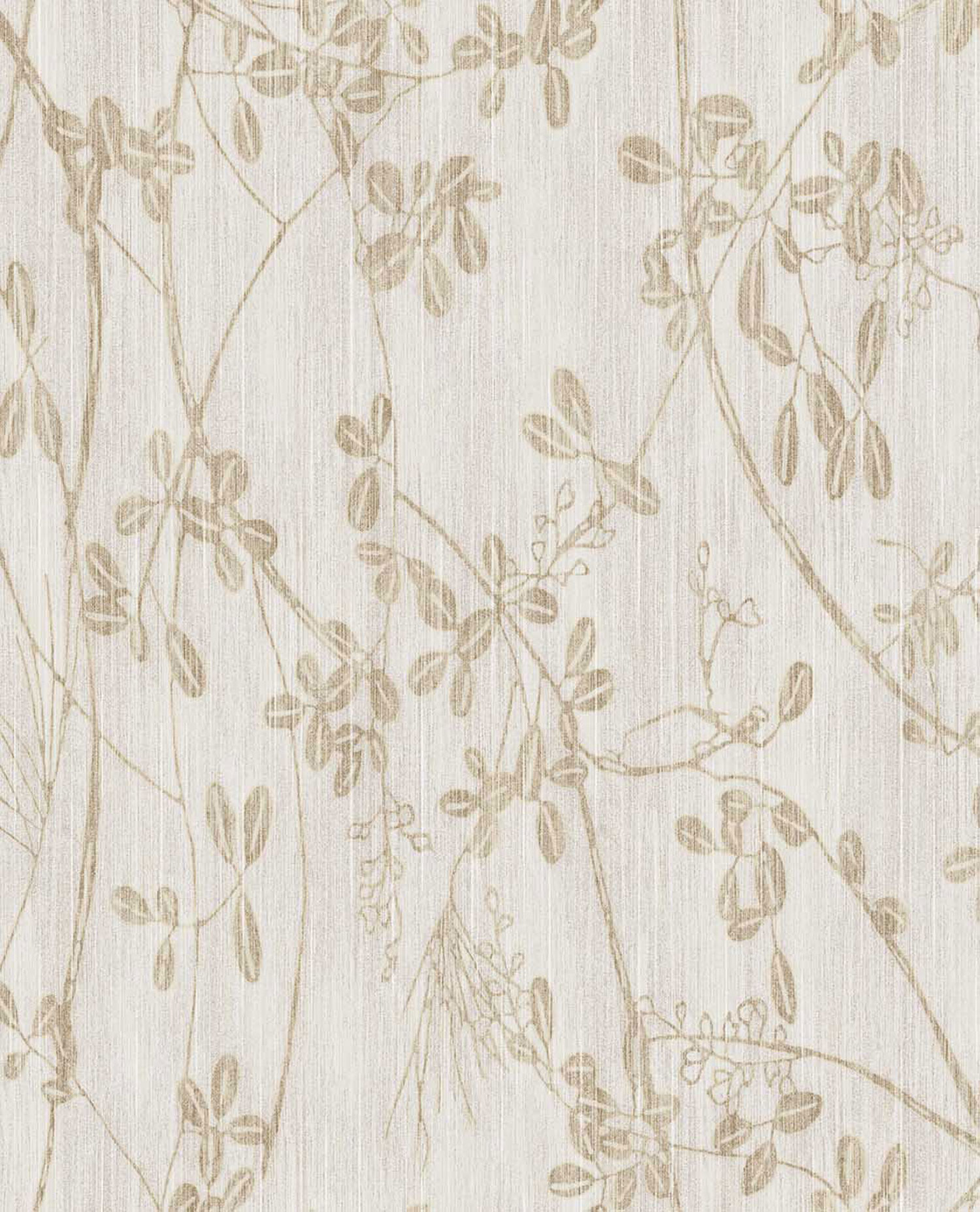 Beige wallpaper, twigs, leaves, 333400, Emerald, Eijffinger