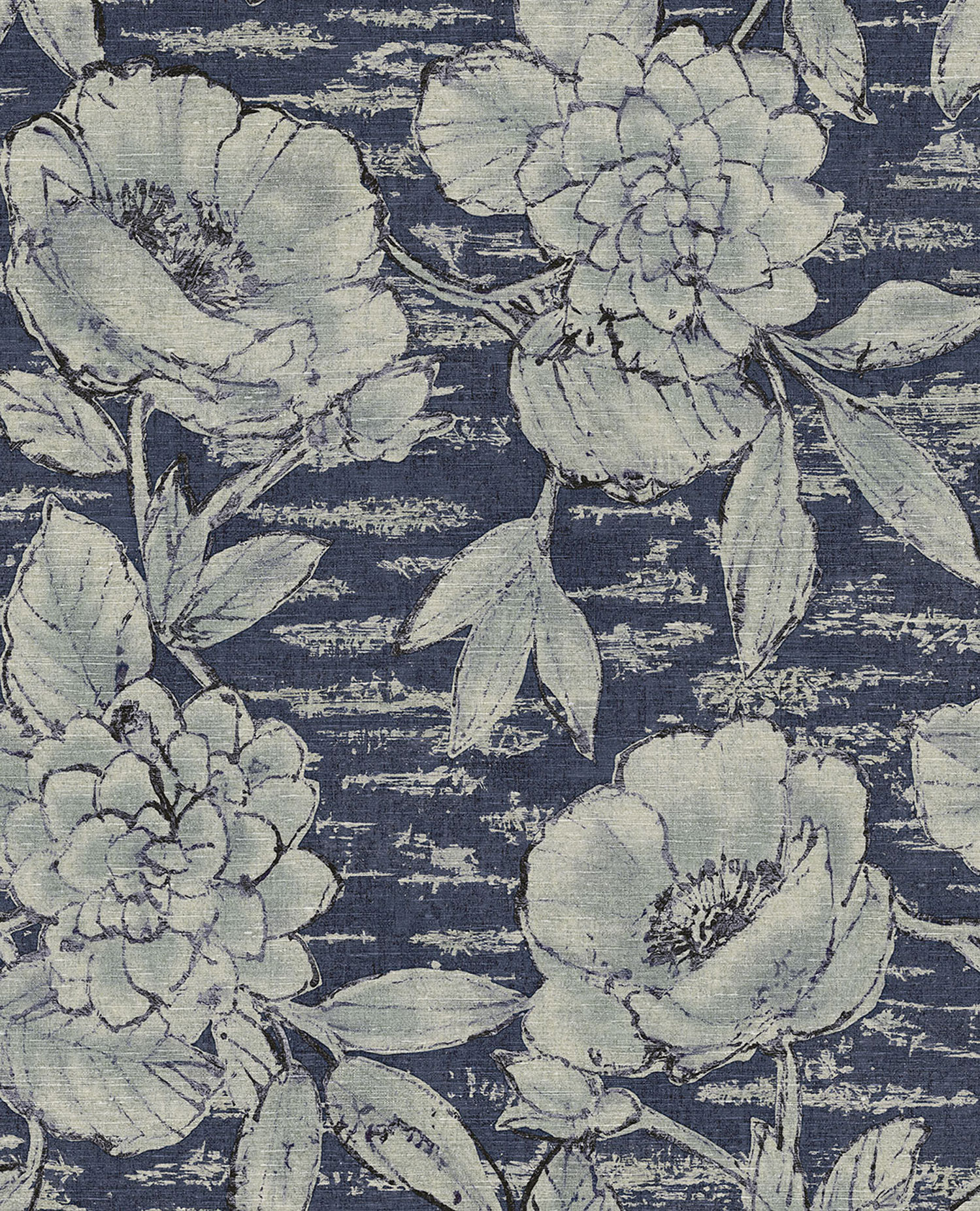 Luxury blue wallpaper with flowers, 333414, Emerald, Eijffinger