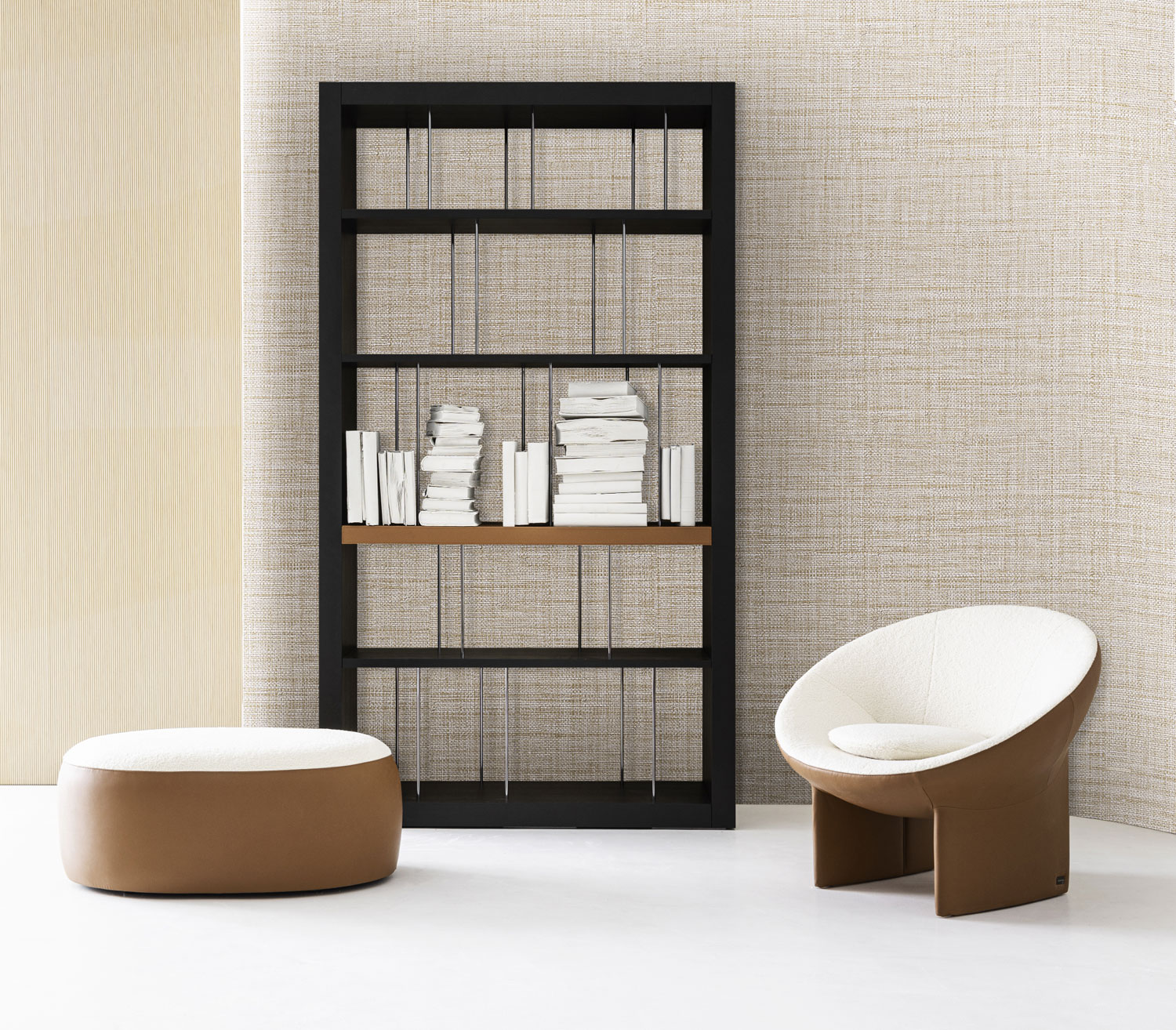 Luxury gray-brown wallpaper, fabric imitation, Z18945, Trussardi 7, Zambaiti Parati