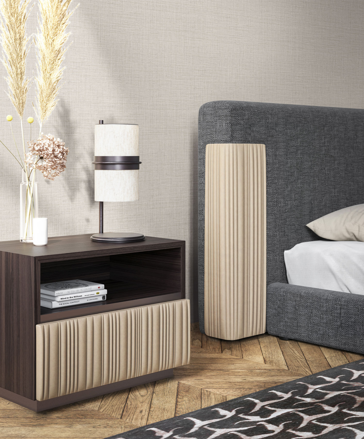 Luxury gray wallpaper, fabric imitation, Z18949, Trussardi 7, Zambaiti Parati