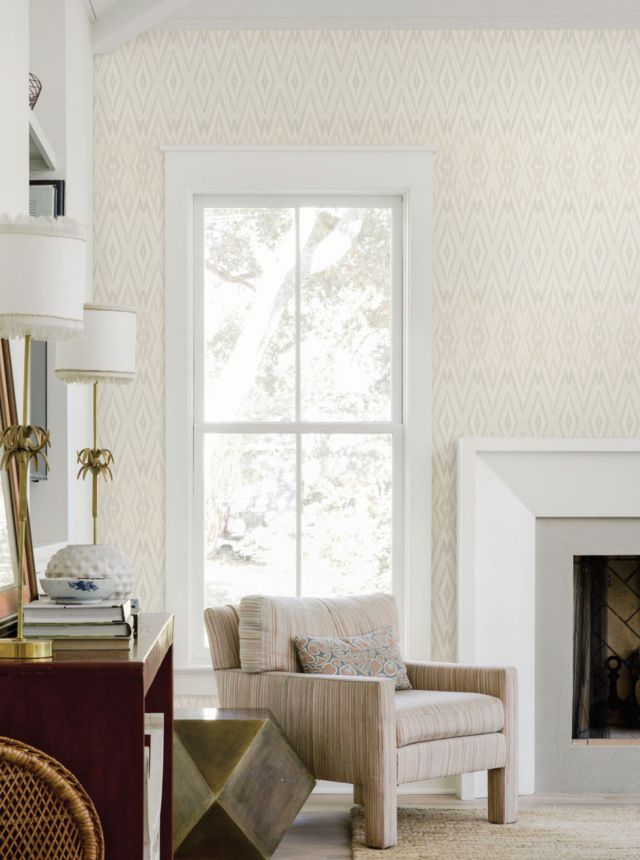Gray-beige geometric wallpaper, EV3913, Candice Olson Casual Elegance, York