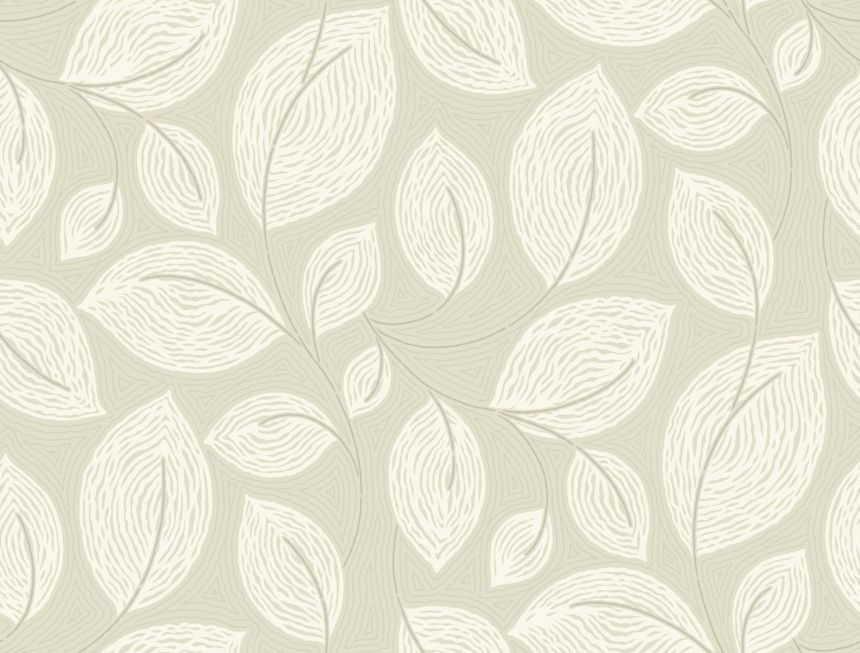 Beige metallic wallpaper with leaves, EV3923, Candice Olson Casual Elegance, York