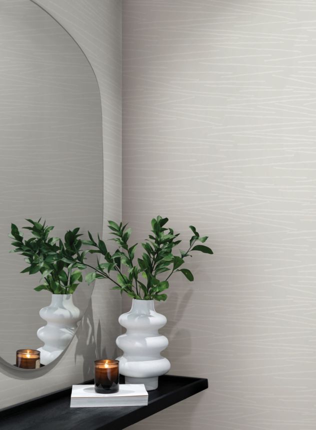 Gray wallpaper, white lines, EV3931, Candice Olson Casual Elegance, York