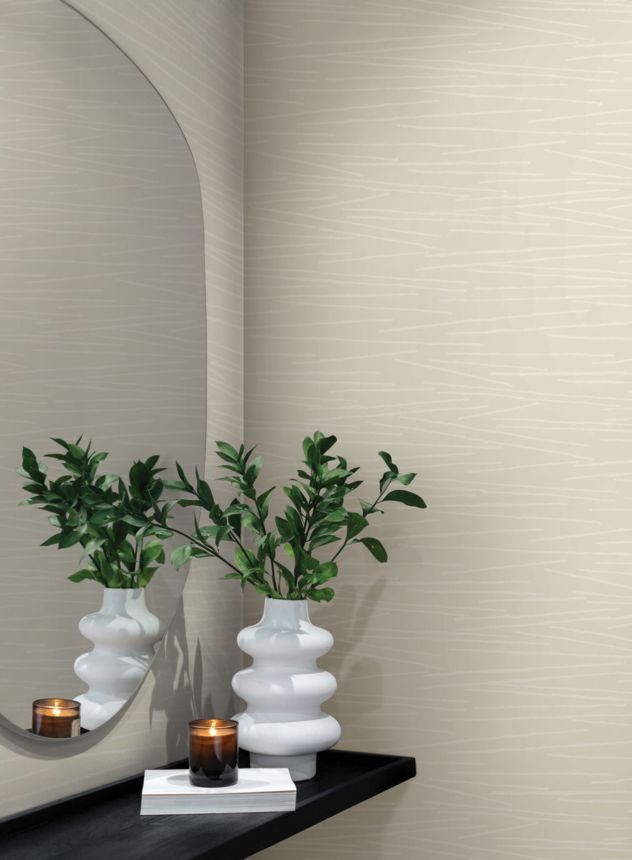 Beige wallpaper, embossed lines, EV3932, Candice Olson Casual Elegance, York