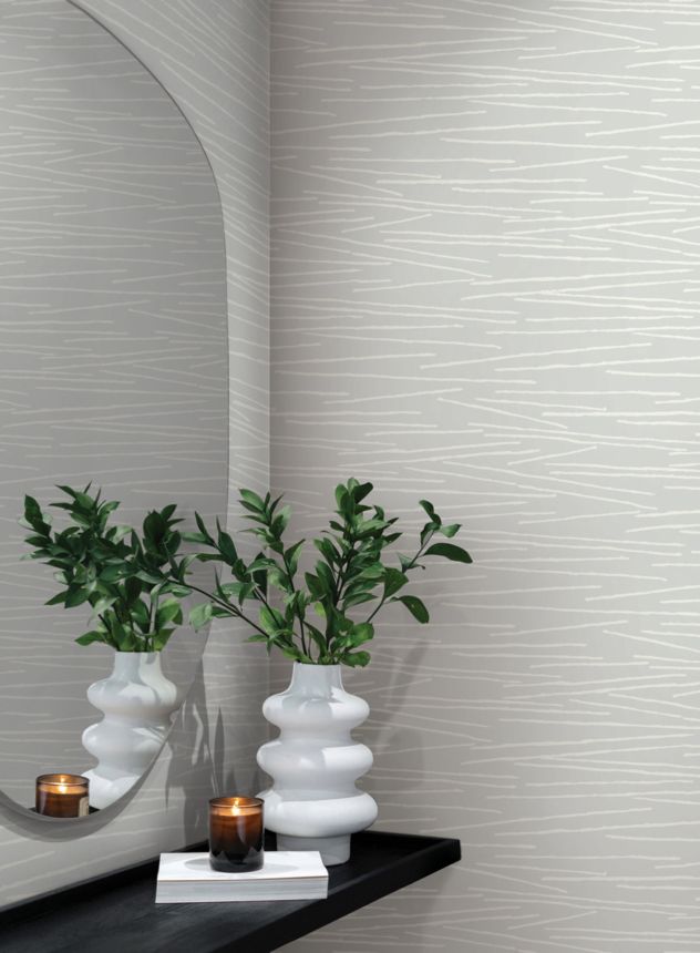 Gray-blue wallpaper, white lines, EV3933, Candice Olson Casual Elegance, York