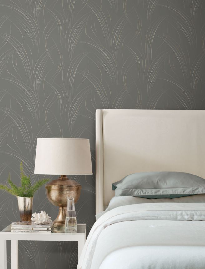 Elegant gray geometric wallpaper, EV3936, Candice Olson Casual Elegance, York