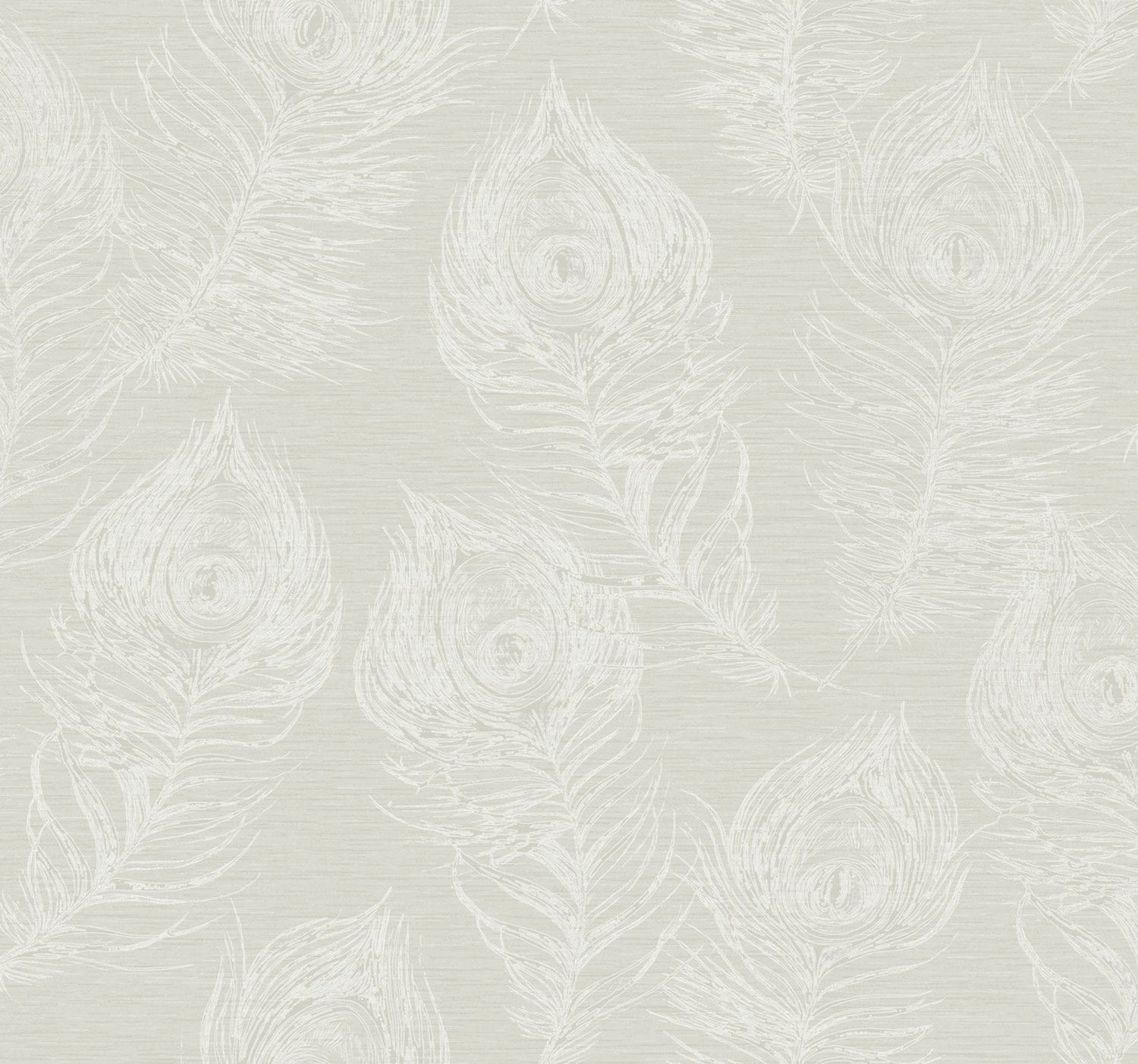 Gray-white wallpaper with peacock feathers, EV3944, Candice Olson Casual Elegance, York