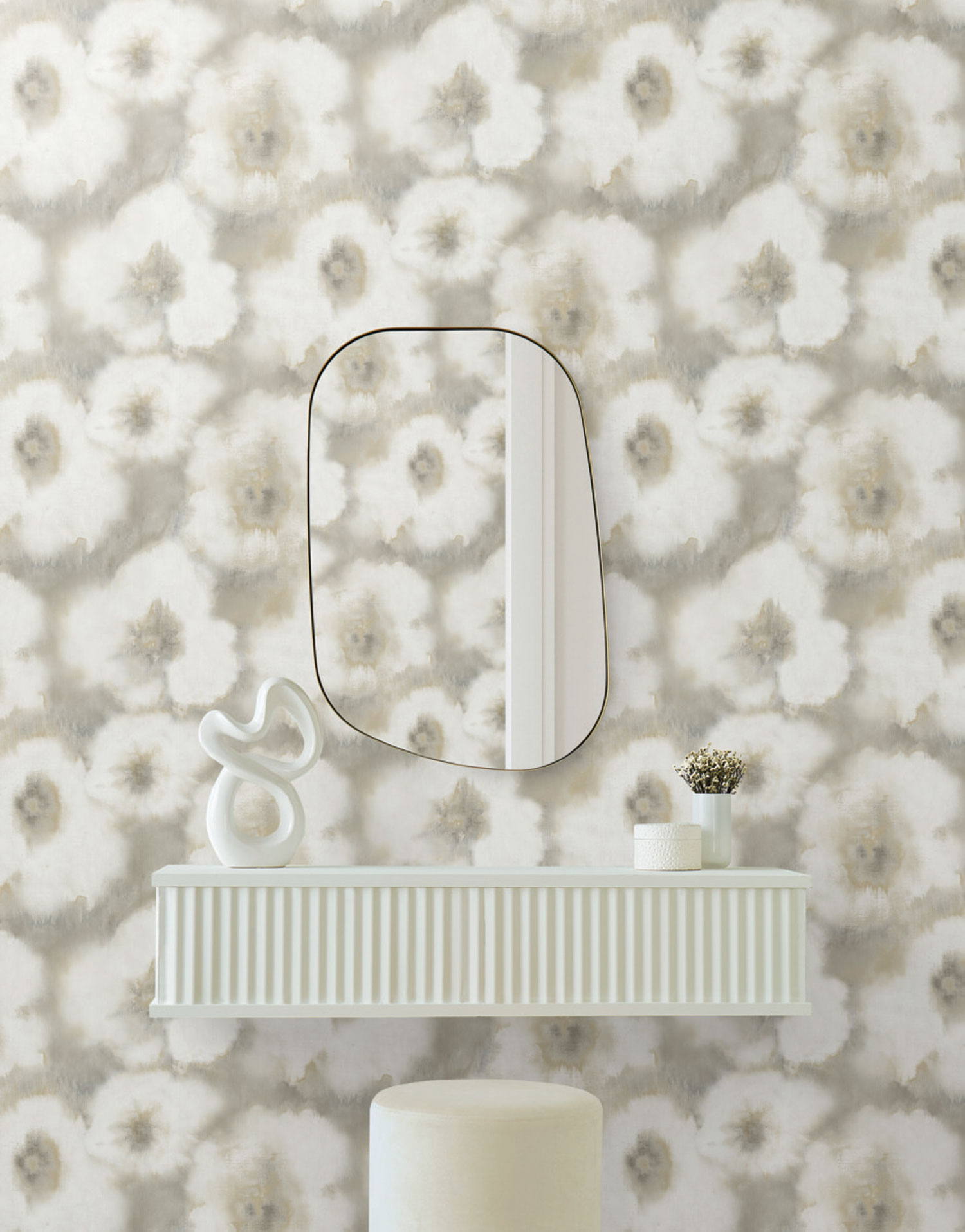 Gray-beige floral wallpaper, EV3962, Candice Olson Casual Elegance, York