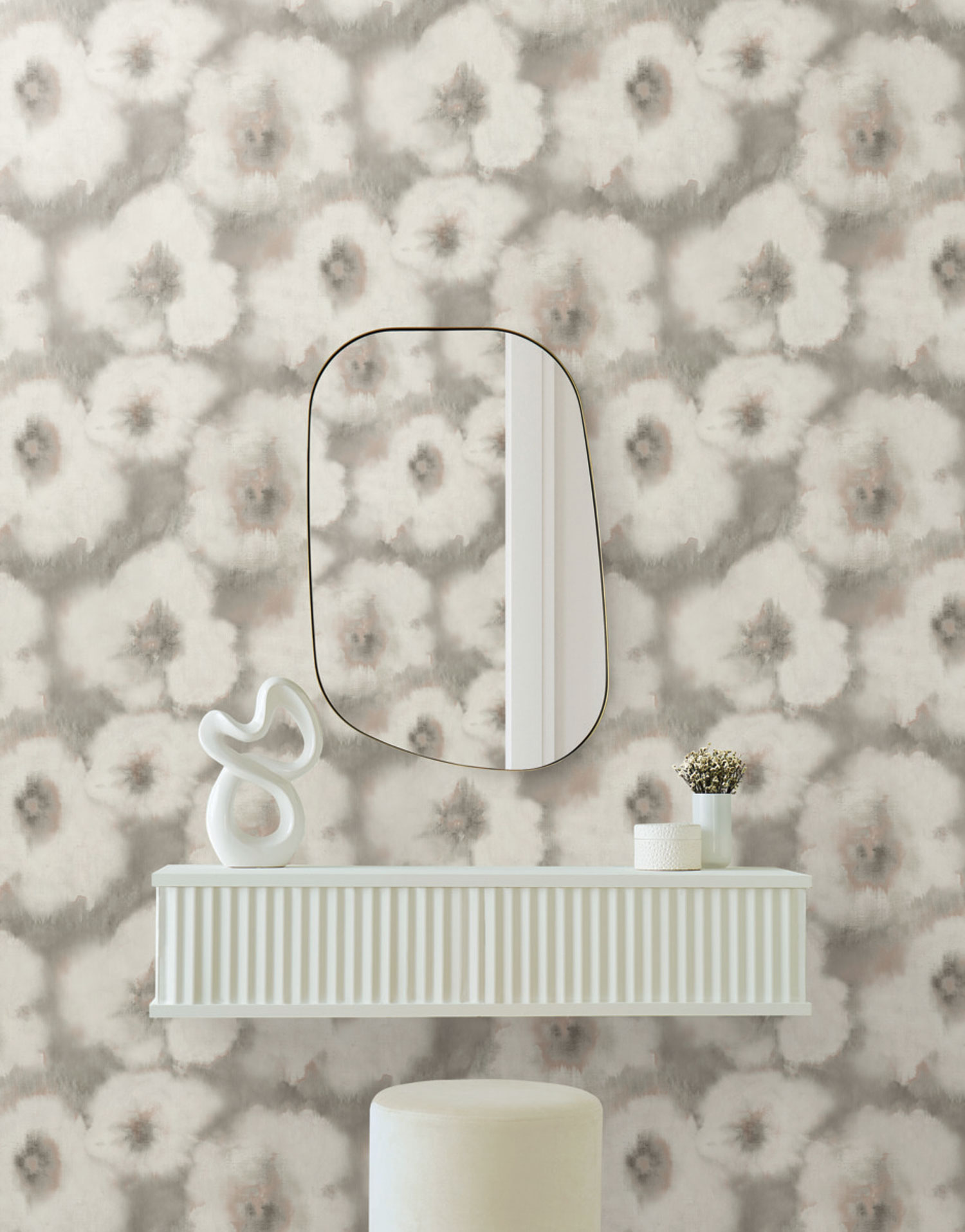 Gray-brown floral wallpaper, EV3963, Candice Olson Casual Elegance, York