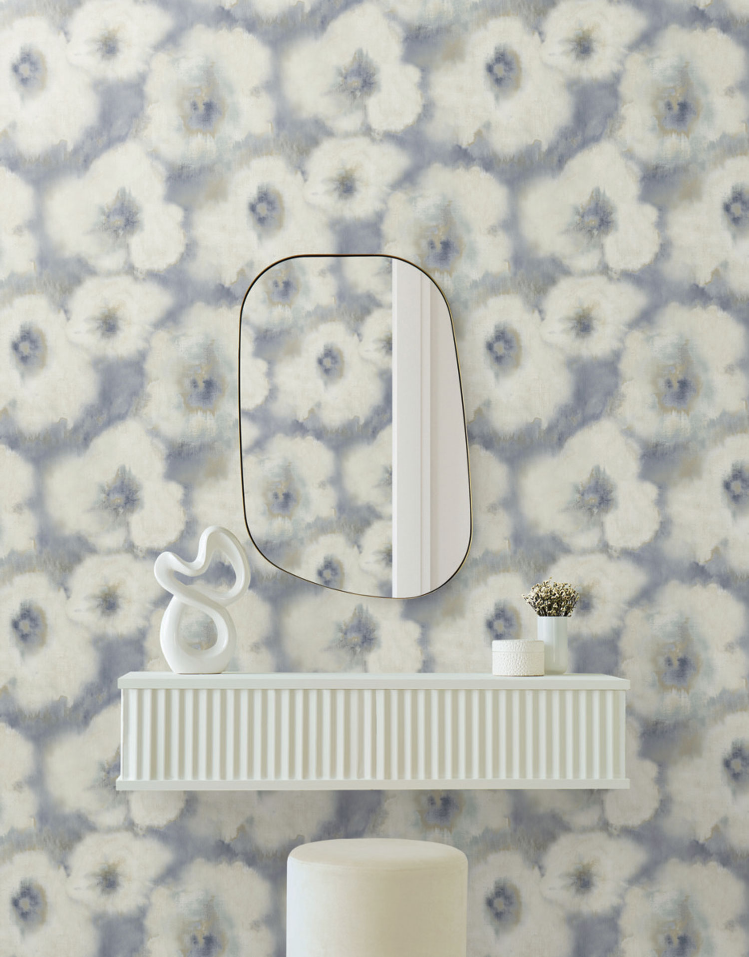 Blue-beige floral wallpaper, EV3964, Candice Olson Casual Elegance, York
