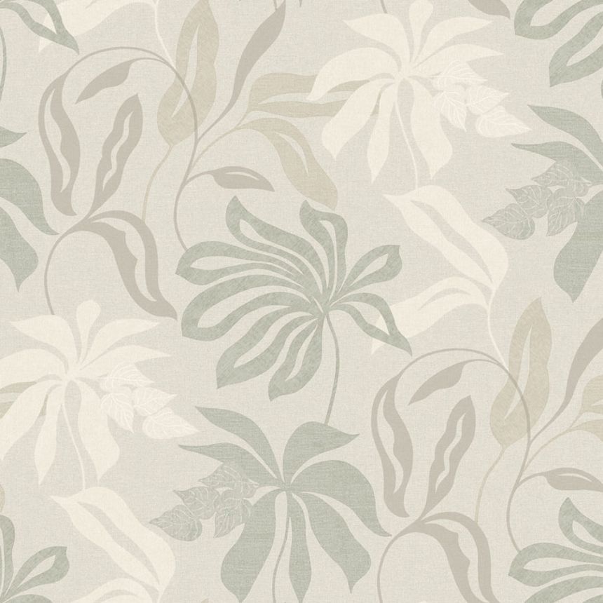 Gray-beige wallpaper with leaves, UR3405, Universe 4, Grandeco