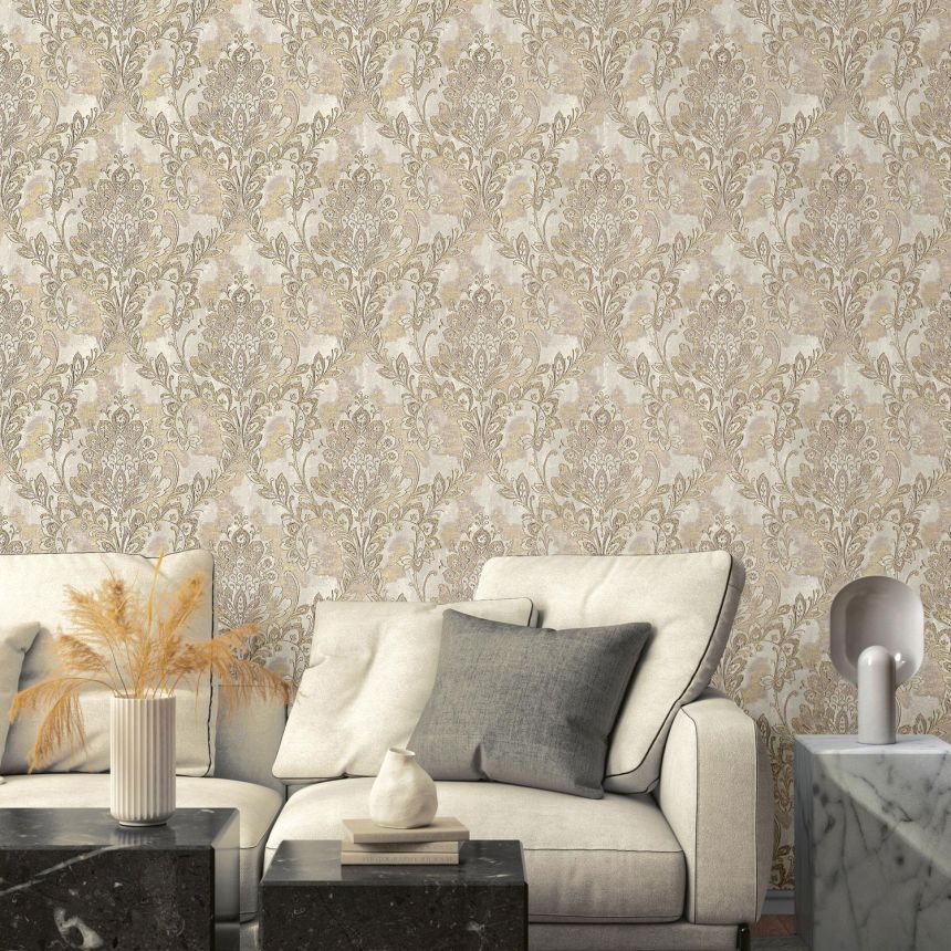 Gold-silver baroque wallpaper, 78402, Makalle II, Limonta