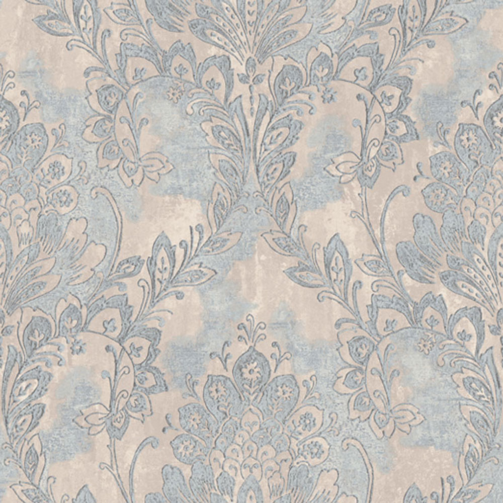 Blue-silver baroque wallpaper, 78414, Makalle II, Limonta