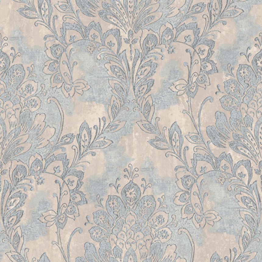 Blue-silver baroque wallpaper, 78414, Makalle II, Limonta