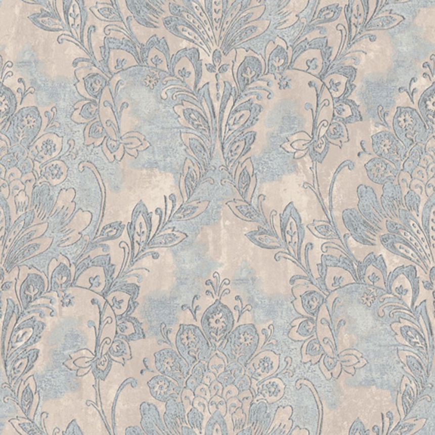 Blue-silver baroque wallpaper, 78414, Makalle II, Limonta