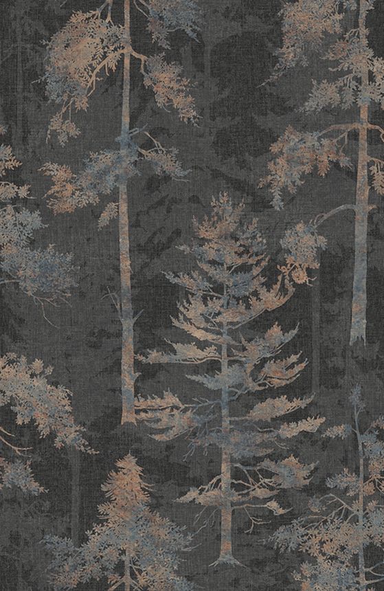 Gray-black wallpaper, forest, trees, 121424, New Eden, Graham&Brown Premium