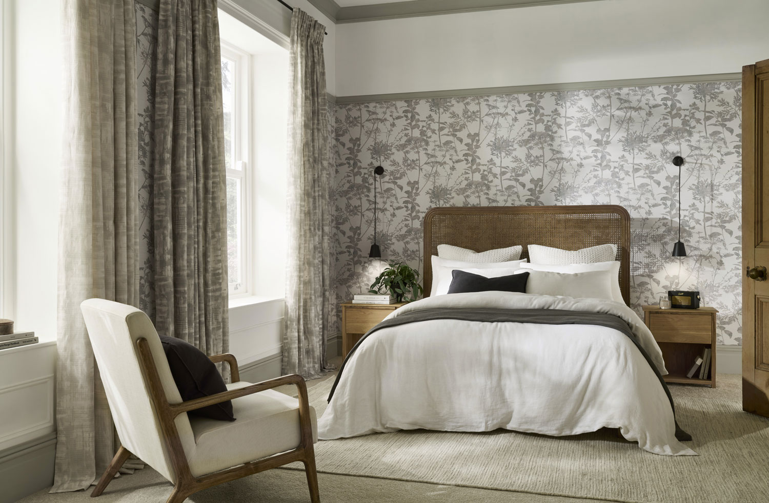 Gray-beige wallpaper, nature, grasses, 121430, New Eden, Graham&Brown Premium