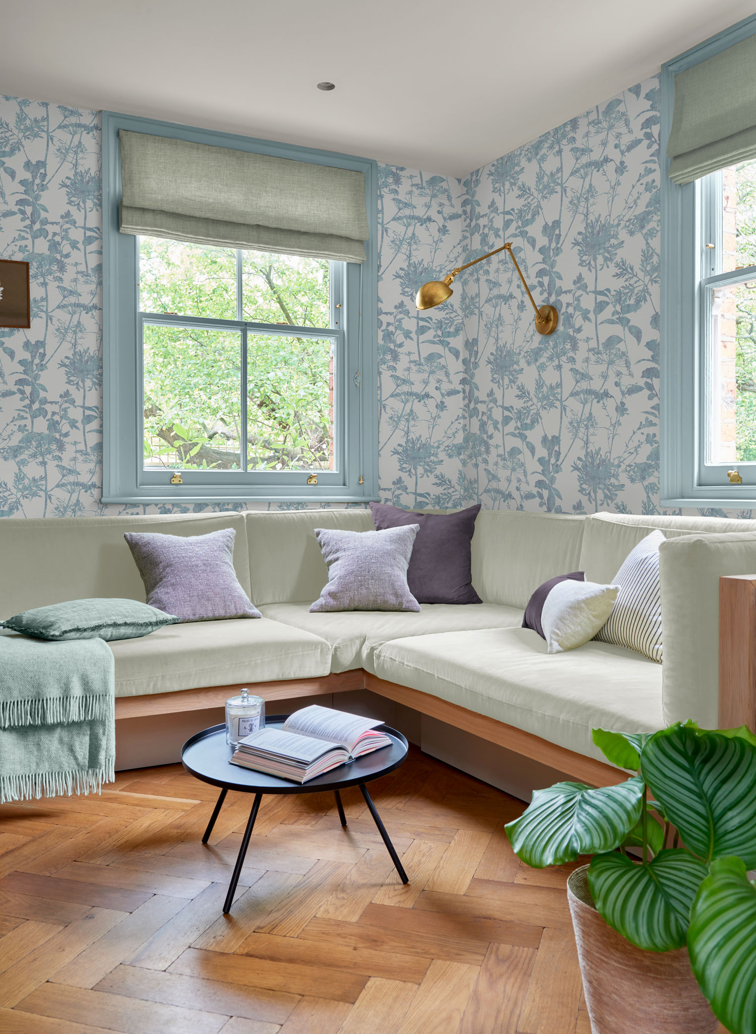 Gray-blue wallpaper, nature, grasses, 121432, New Eden, Graham&Brown Premium