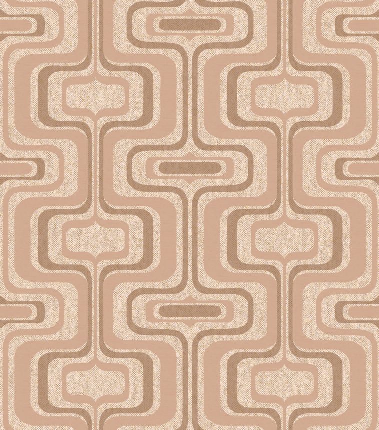Brown-gold geometric retro wallpaper, Z77520, Savana, Zambaiti Parati