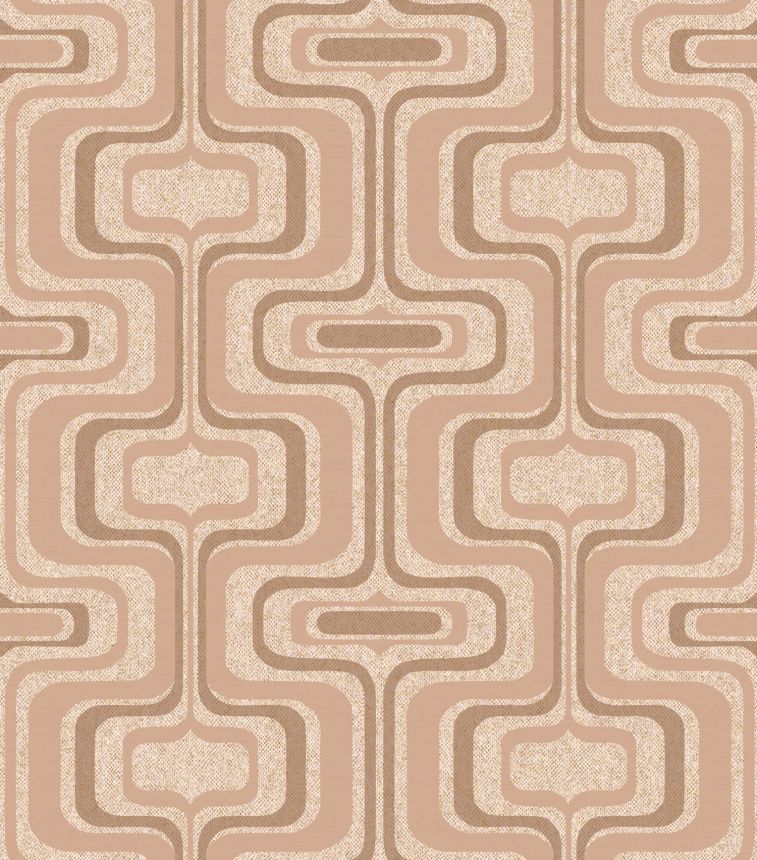 Brown-gold geometric retro wallpaper, Z77520, Savana, Zambaiti Parati
