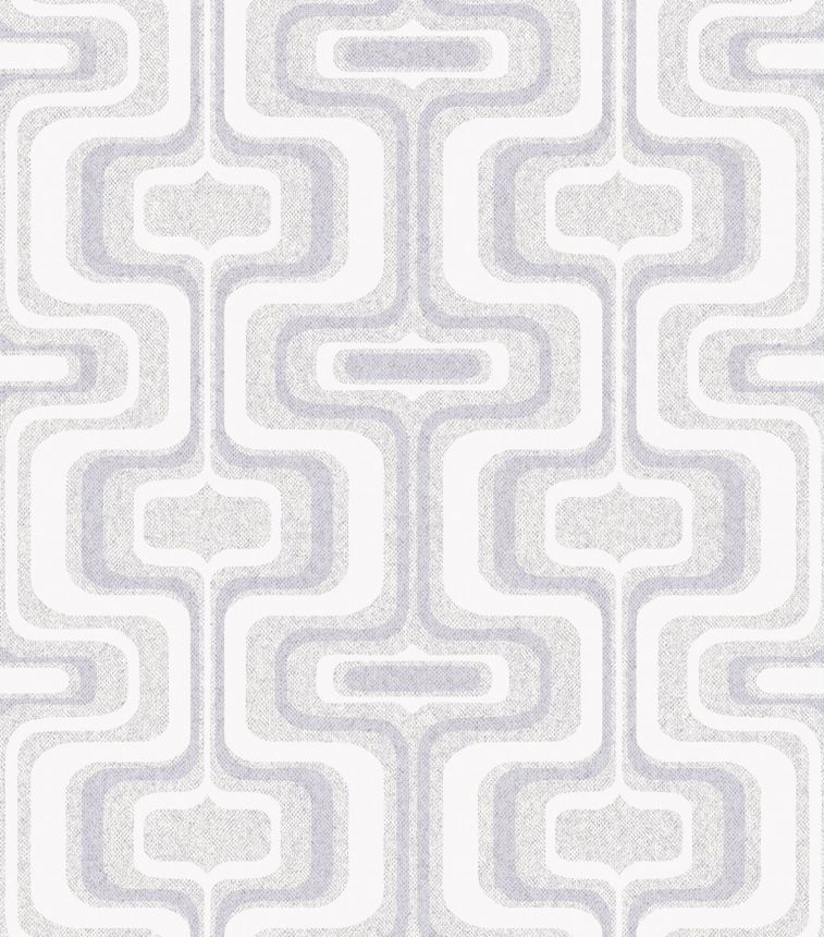 Gray-silver geometric retro wallpaper, Z77522, Savana, Zambaiti Parati