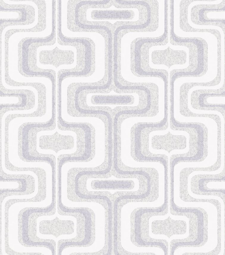 Gray-silver geometric retro wallpaper, Z77522, Savana, Zambaiti Parati