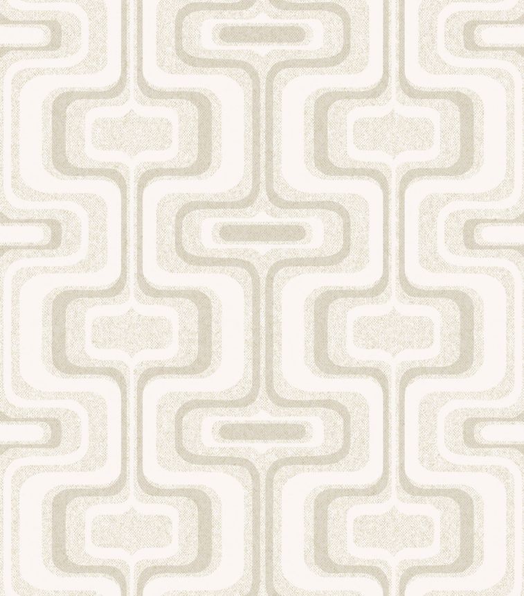 Beige geometric retro wallpaper, Z77525, Savana, Zambaiti Parati