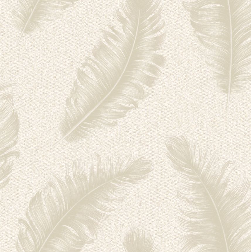 Luxury beige wallpaper with feathers, Z77529, Savana, Zambaiti Parati