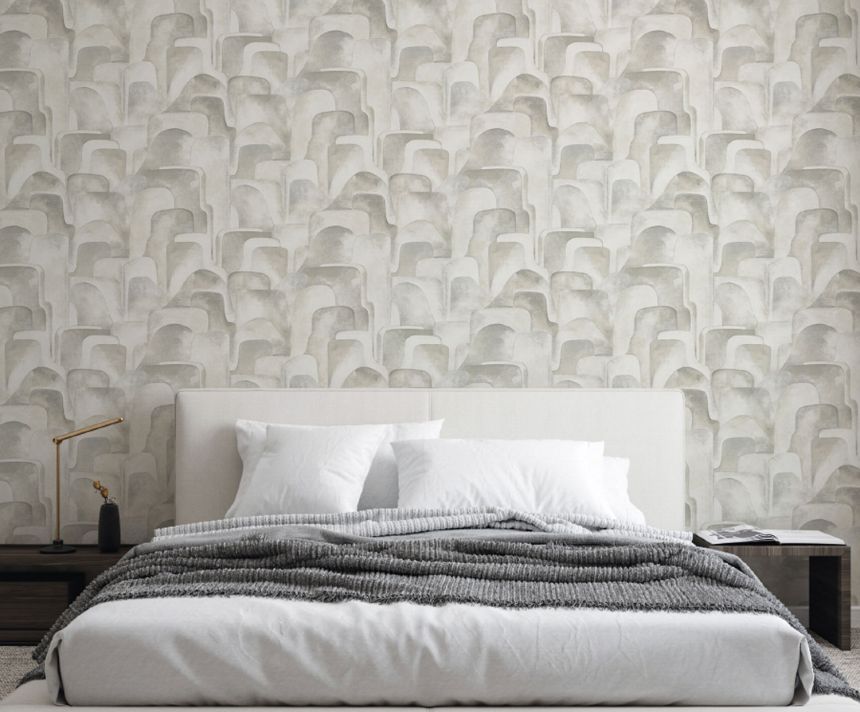 Gray-beige geometric pattern wallpaper, Z77530, Savana, Zambaiti Parati