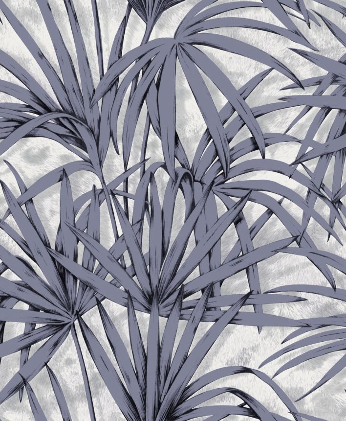 Luxury gray-silver palm leaves wallpaper, Z77549, Savana, Zambaiti Parati