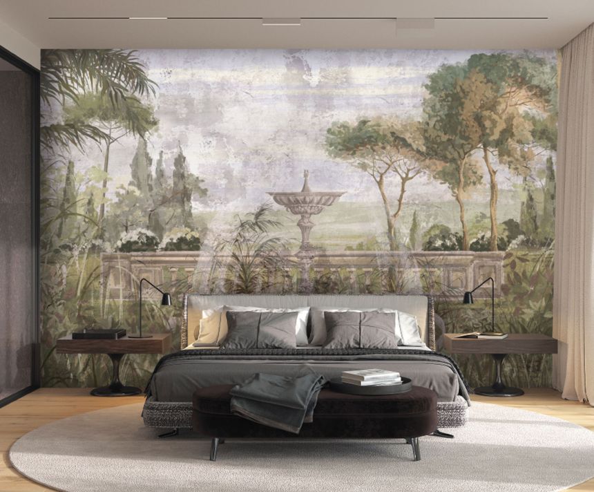 Luxury wall mural, Fountain in the garden, Z77573, Savana, Zambaiti Parati